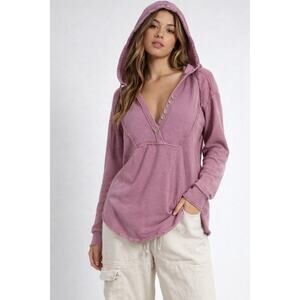 Pilcro from Anthropologie rose button Oversized hoodie. XS